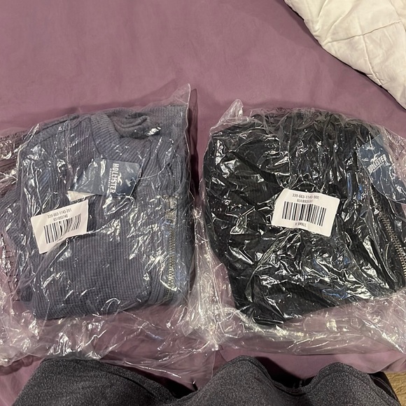 2 NWT Hollister waffle zip hoodies - Picture 3 of 8